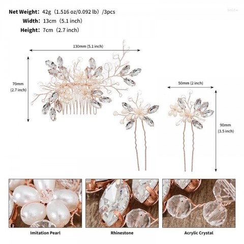 Luxurious Crystal Hair Clips Set for Sweet Brides & Daily Fashion Women
