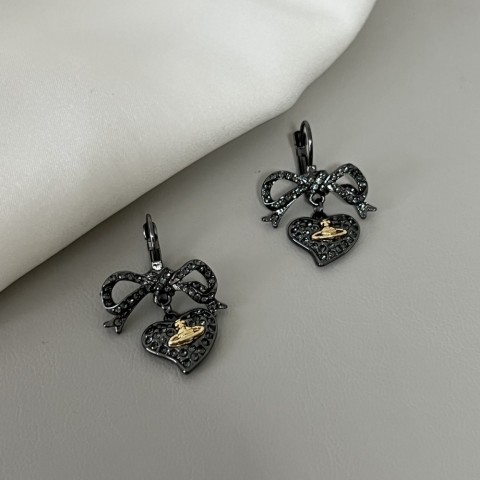 Vivienmes High-Quality Titanium Black Bow Necklace for Women