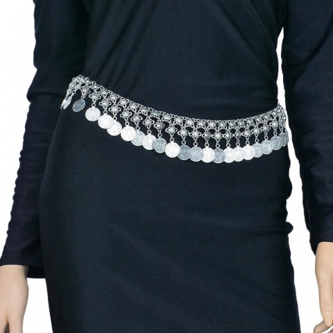 Boho Style Women's Vintage Coin Charm Long Belly Chain Waist Belt