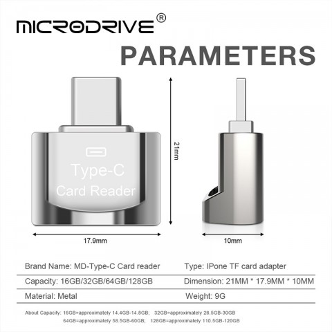 Type C & Lightning SD Card Adapter for Phone & Tablet - V10 Speed Class