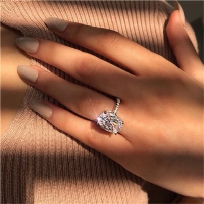 High-End Bohemian Oval Cut White Topaz CZ Women's Wedding Engagement Ring