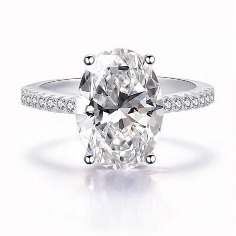 High-End Bohemian Oval Cut White Topaz CZ Women's Wedding Engagement Ring