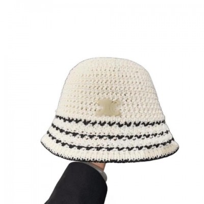 DESIGNERS Women's Stylish Hollow Woven Straw Bucket Hat for Outdoor Spring & Fall