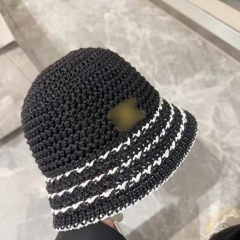 DESIGNERS Women's Stylish Hollow Woven Straw Bucket Hat for Outdoor Spring & Fall