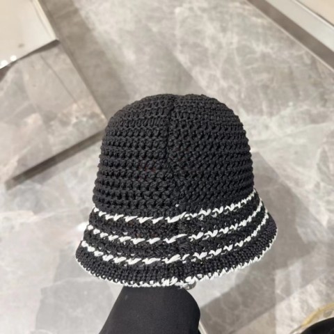 DESIGNERS Women's Stylish Hollow Woven Straw Bucket Hat for Outdoor Spring & Fall