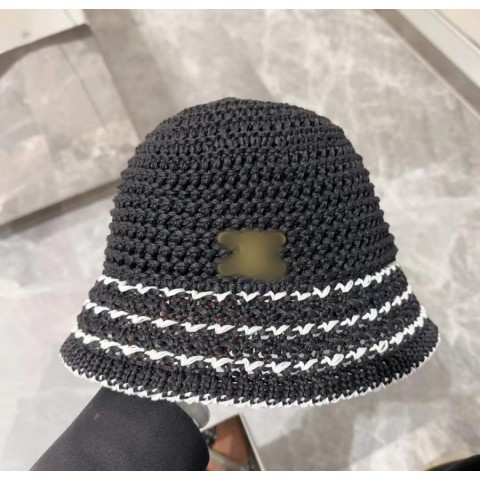 DESIGNERS Women's Stylish Hollow Woven Straw Bucket Hat for Outdoor Spring & Fall