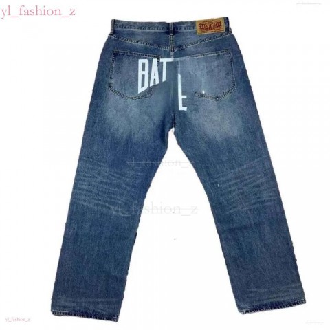 Designer BBC Boys Club Flying Dog Print Black Denim Jeans for Men