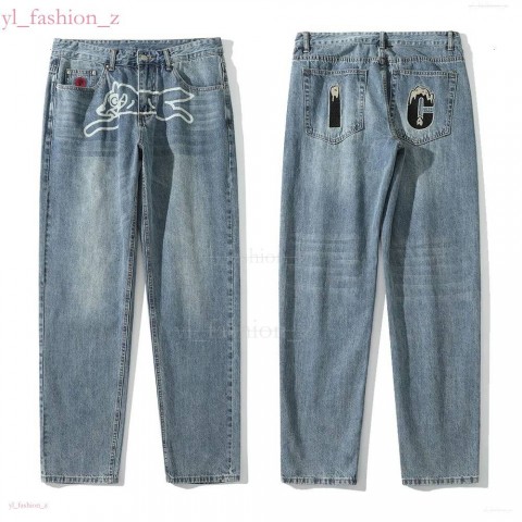 Designer BBC Boys Club Flying Dog Print Black Denim Jeans for Men
