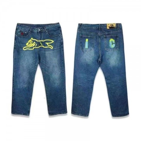 Designer BBC Boys Club Flying Dog Print Black Denim Jeans for Men