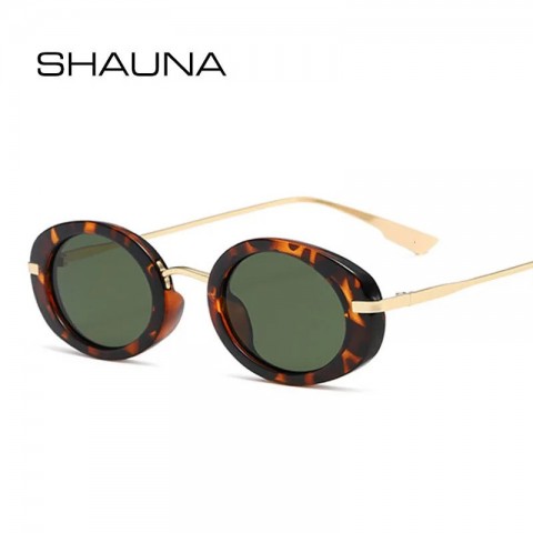 SHAUNA Trendy Men's Retro Punk Oval Sunglasses with Clear Ocean Lens