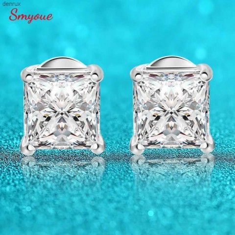 Knot Smyoue Red Coral Stud Earrings for Men - VVS Quality Moissanite