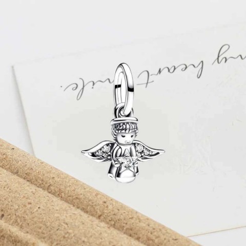 Sparkling Gold Angel Charm Beads for 925 Sterling Silver Bracelet DIY Women's Jewelry Gift
