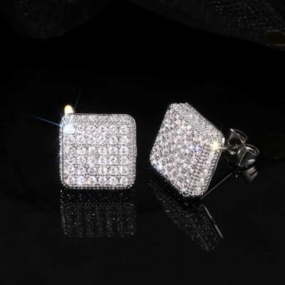 Huitan Women's Dazzling Cubic Zirconia Stud Earrings - Exquisite Jewelry for Modern Parties