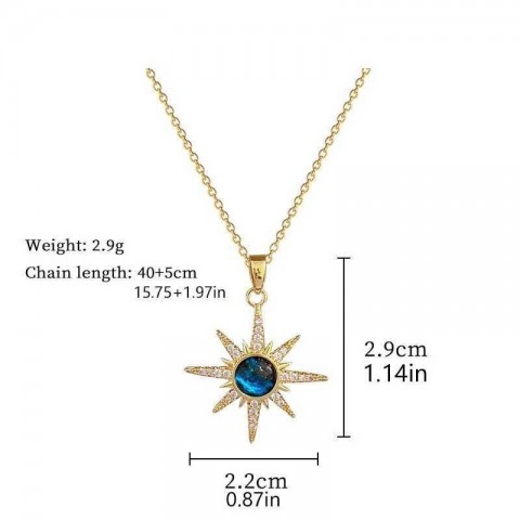 Stainless Steel Sun Pendant Necklace for Women