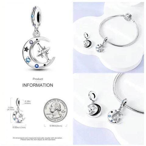 Unisex Loose Gemstone Round Charms 925 Silver Spacer Clasp DIY Bracelet