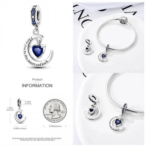 Unisex Loose Gemstone Round Charms 925 Silver Spacer Clasp DIY Bracelet