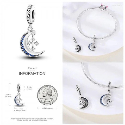 Unisex Loose Gemstone Round Charms 925 Silver Spacer Clasp DIY Bracelet