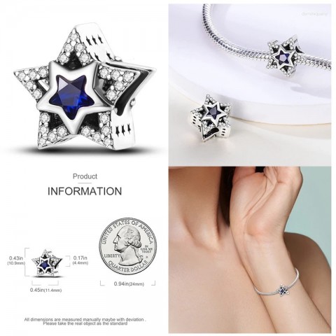 Unisex Loose Gemstone Round Charms 925 Silver Spacer Clasp DIY Bracelet