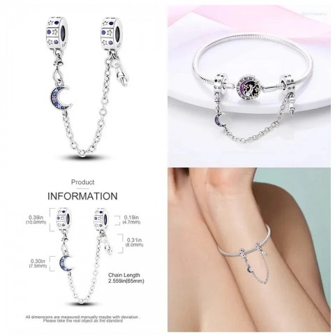 Unisex Loose Gemstone Round Charms 925 Silver Spacer Clasp DIY Bracelet