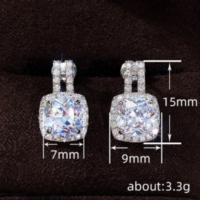 Stunning Sterling Silver Stud Earrings with 5A Cubic Zircon for Women