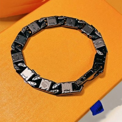 Handcrafted Unisex Monogram Steel Bracelet and Necklace Set