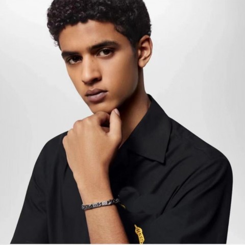 Handcrafted Unisex Monogram Steel Bracelet and Necklace Set