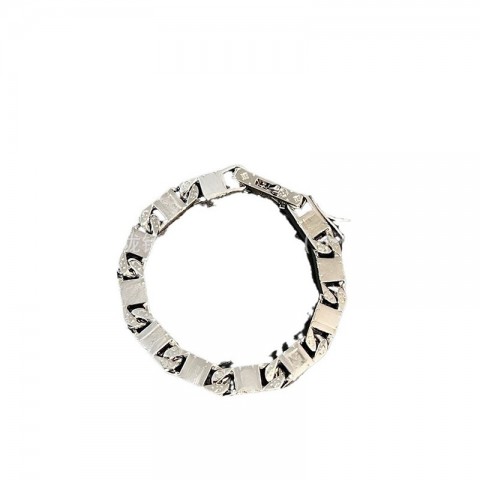 Handcrafted Unisex Monogram Steel Bracelet and Necklace Set