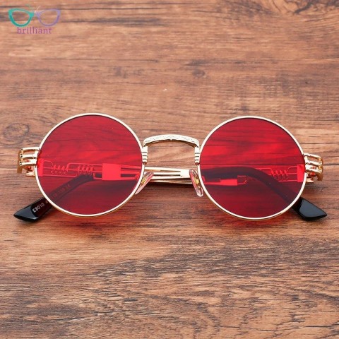 Steampunk Hip Hop Retro Round Sunglasses 2024 for Men and Women with UV400 Protection