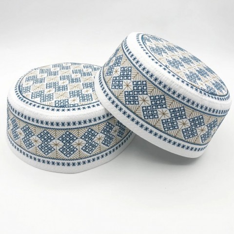 Muslim Men's High-Quality Silk Prayer Caps & Embroidered Headwraps
