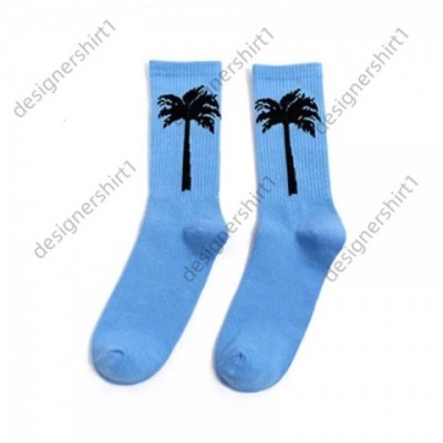Designer Men's Fashion Coconut Palms Crew Socks - Comfortable Rich Cotton Adult Socks