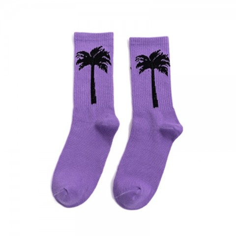 Designer Men's Fashion Coconut Palms Crew Socks - Comfortable Rich Cotton Adult Socks