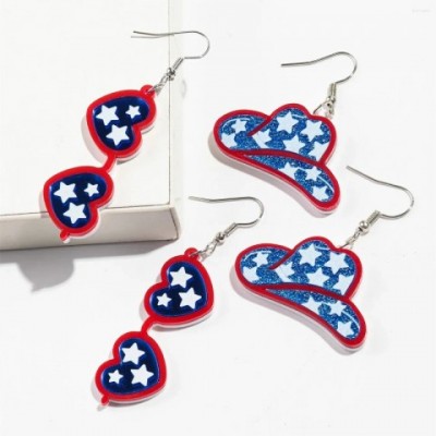 Acrylic Drop Earrings Heart Star Design for Women, Fashion Western Cowboy Hat Gift