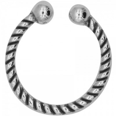 Sterling Silver Unisex Band Ring with Simple Chain Design