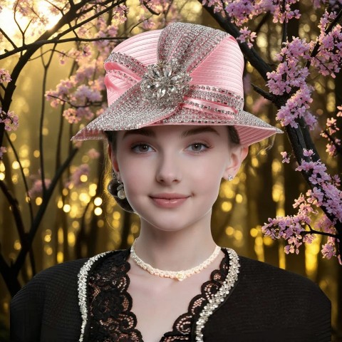 Pink Silk Cowboy Hat for Men - Stylish Golf Accessory