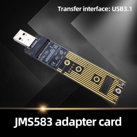 ALLOYSEED M.2 NVME SSD to USB 3.1 Adapter - 1.8" Internal Converter for PCI-E/M.2