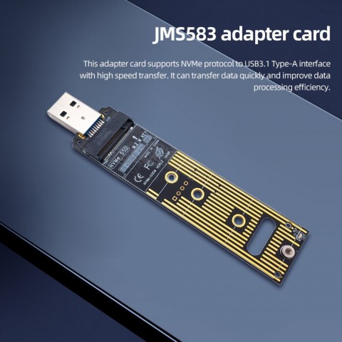 ALLOYSEED M.2 NVME SSD to USB 3.1 Adapter - 1.8" Internal Converter for PCI-E/M.2
