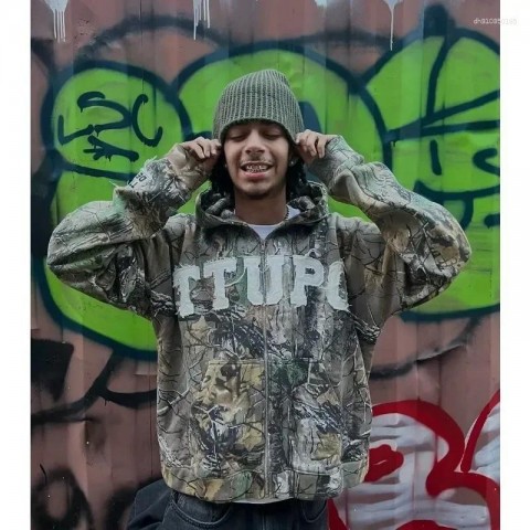 Men's Gothic Skull Harajuku Hoodie 2025 Casual Oversized Zip Sweatshirt