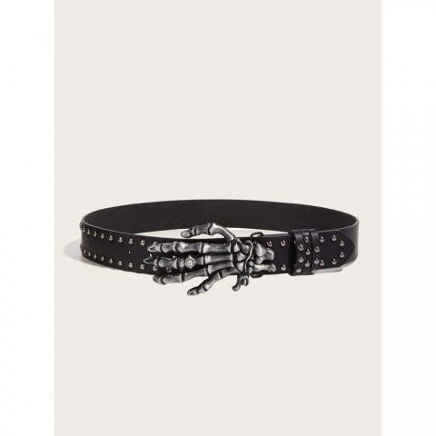 Punk Skull Leather Belt for Men