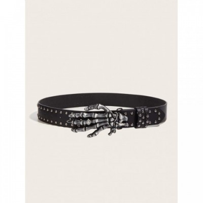Punk Skull Leather Belt for Men