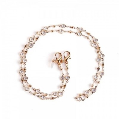 Colorful Gold Crystal Bead Eyewear Strap for Women - Fashionable Glasses Chain Gift