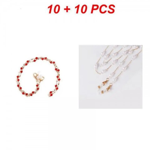 Colorful Gold Crystal Bead Eyewear Strap for Women - Fashionable Glasses Chain Gift