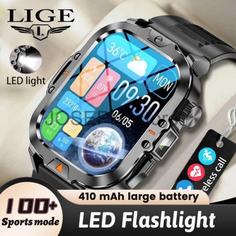 LIGE J250424 Men's Heart-Shaped GPS Smartwatch with High-Definition Screen