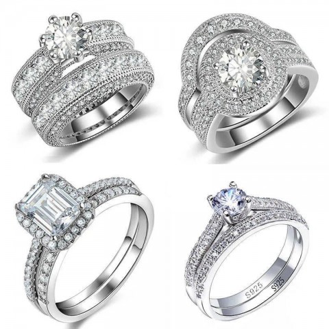 Luxury 2023 925 Sterling Silver Bohemian Wedding Ring Set for Men