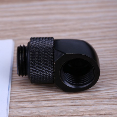 Black Brass Connector Adapter for PC Water Cooling System - 2 Colors