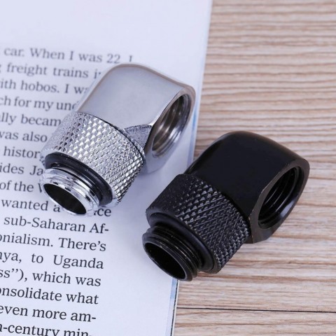 Black Brass Connector Adapter for PC Water Cooling System - 2 Colors