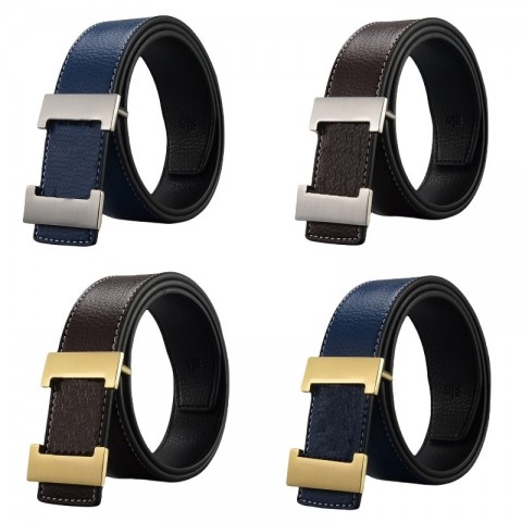 Attractive Design Silver Buckle Leather Belt for Women and Men - Multiple Colors Available