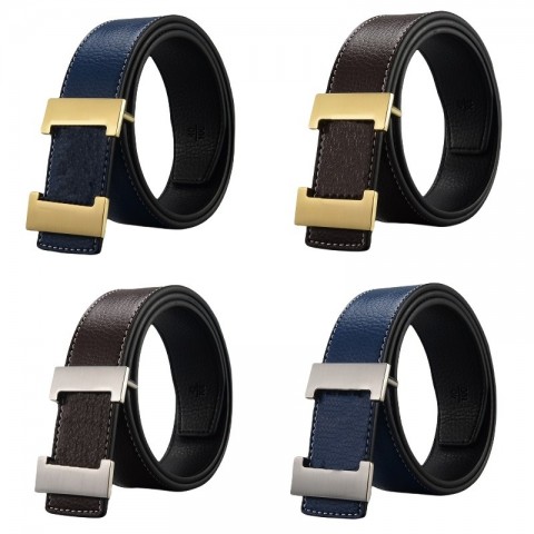 Attractive Design Silver Buckle Leather Belt for Women and Men - Multiple Colors Available
