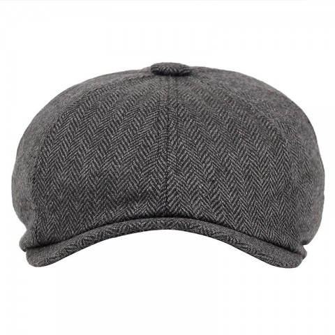 Unisex Vintage Herringbone Beret Hat - Gatsby Tweed Style for Spring & Fall