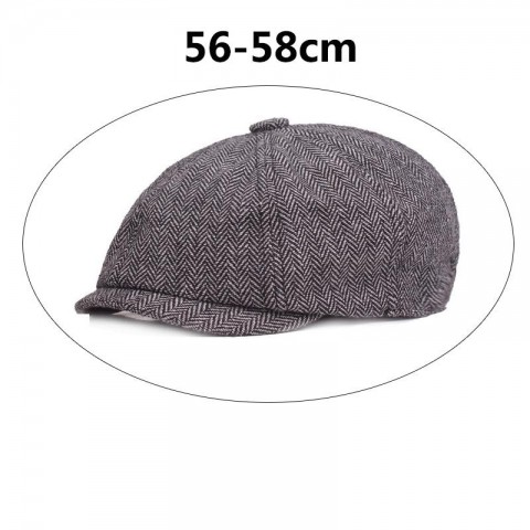 Unisex Vintage Herringbone Beret Hat - Gatsby Tweed Style for Spring & Fall