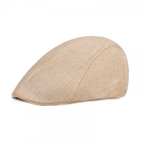 Unisex Vintage Herringbone Beret Hat - Gatsby Tweed Style for Spring & Fall